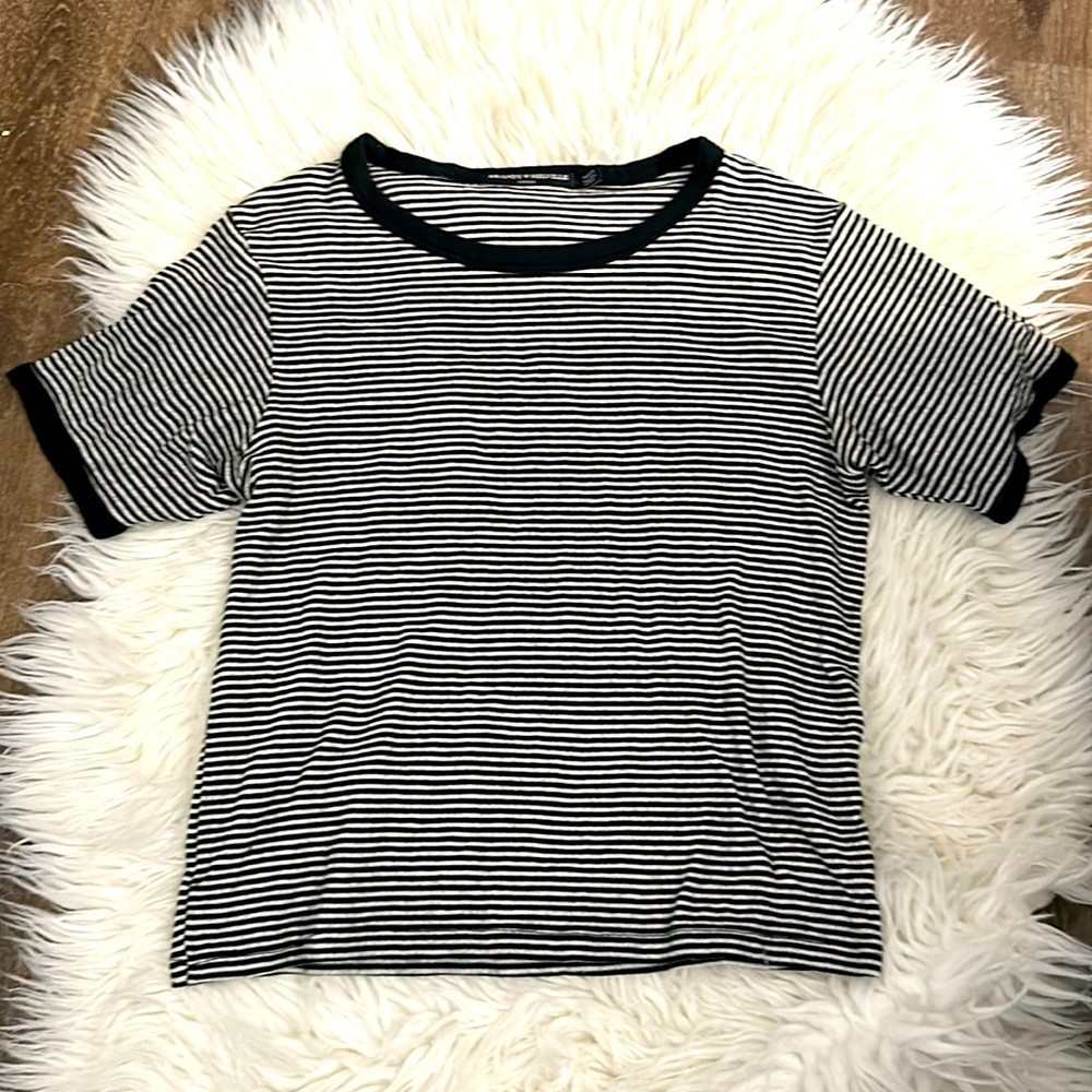 Black and white Brandy Melville striped crop top